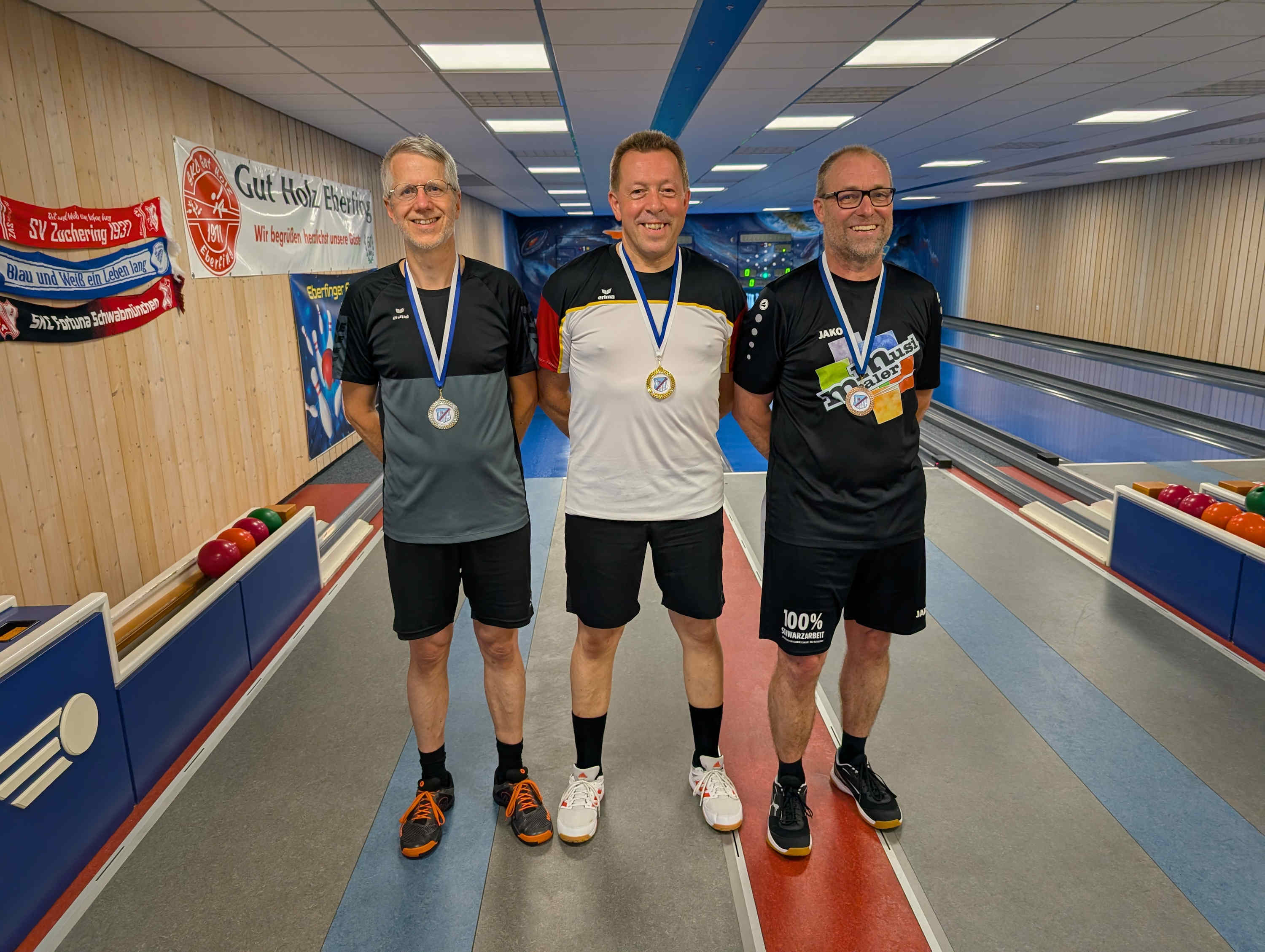 Bezirksmeisterschaft Senioren A 2026 - von links: Marcus Wolf, Hubert Resch, Daniel Hey